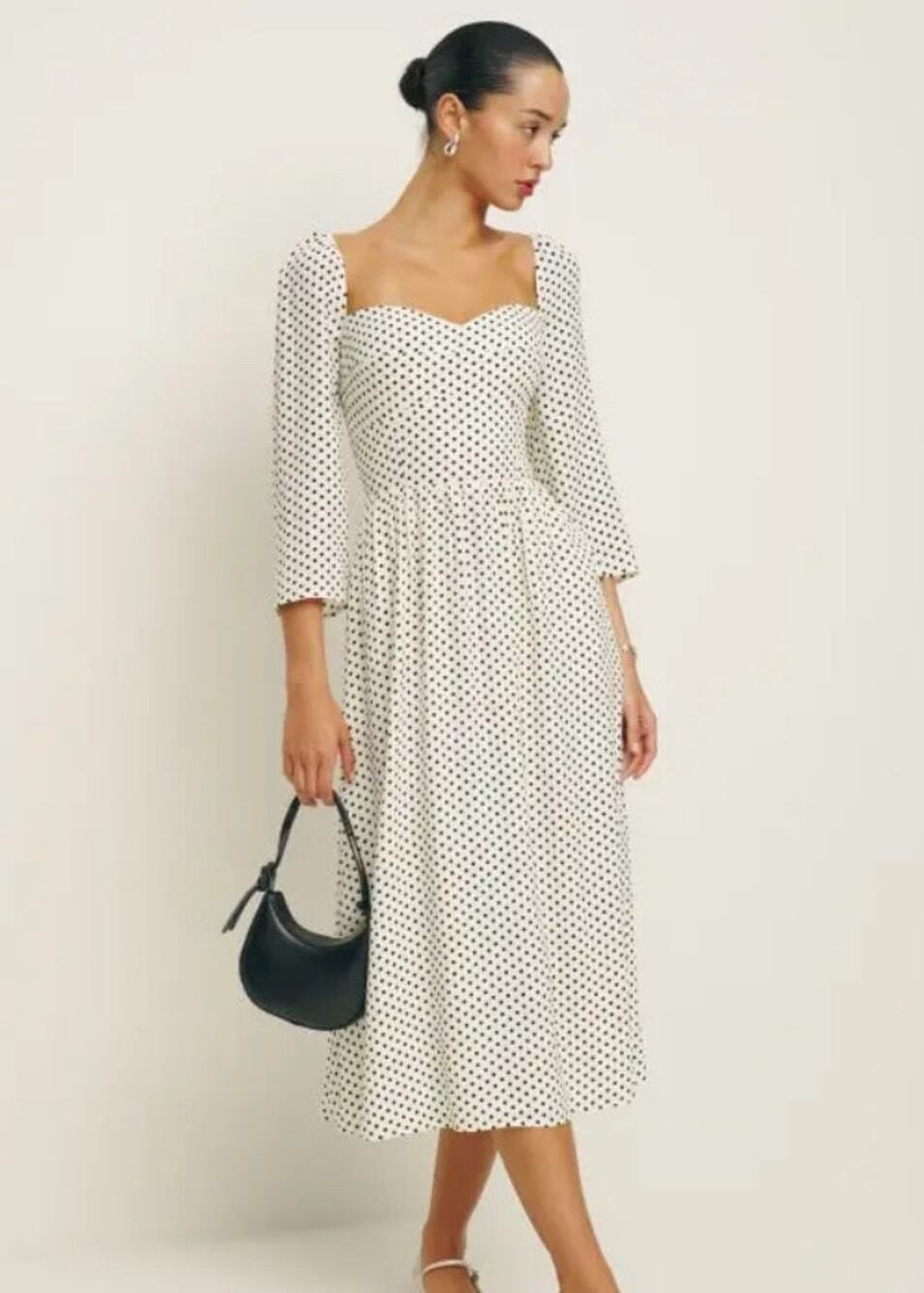 Reformation Women’s Inori Midi Dress in Eclipse Dot Size 6